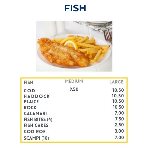 Fish Menu Goodmayes Fish & Chips